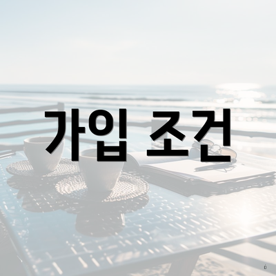 가입 조건