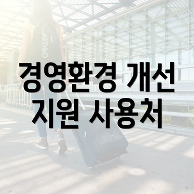 경영환경 개선 지원 사용처