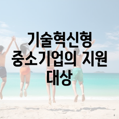 기술혁신형 중소기업의 지원 대상