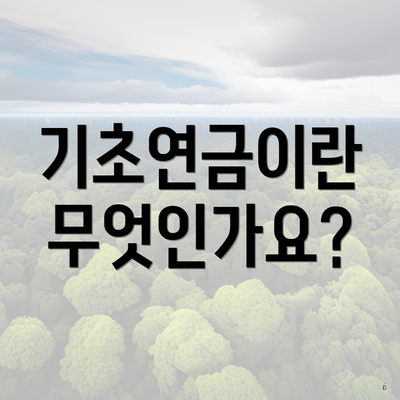 기초연금이란 무엇인가요?