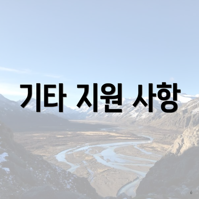 기타 지원 사항