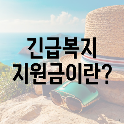 긴급복지 지원금이란?