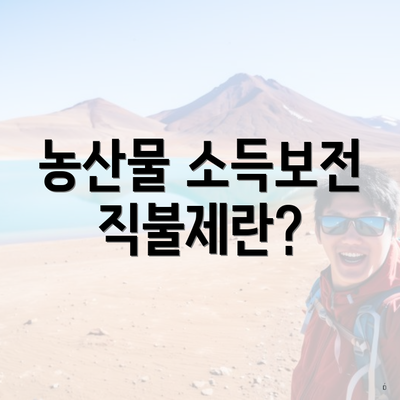 농산물 소득보전 직불제란?