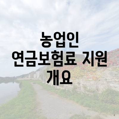 농업인 연금보험료 지원 개요