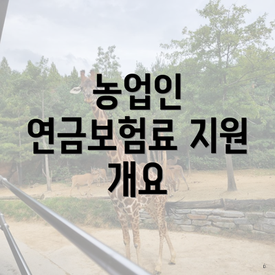 농업인 연금보험료 지원 개요