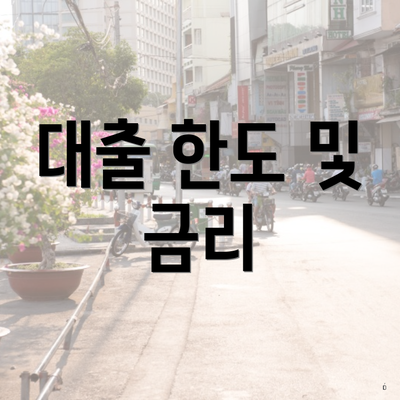 대출 한도 및 금리