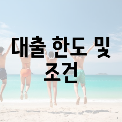 대출 한도 및 조건