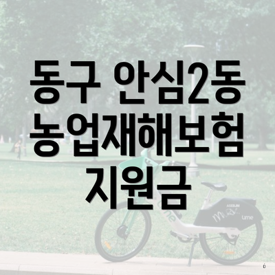 동구 안심2동 농업재해보험 지원금