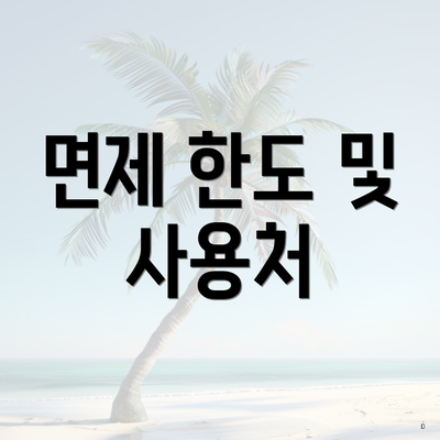 면제 한도 및 사용처