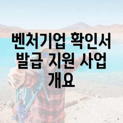 벤처기업 확인서 발급 지원 사업 개요