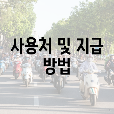 사용처 및 지급 방법