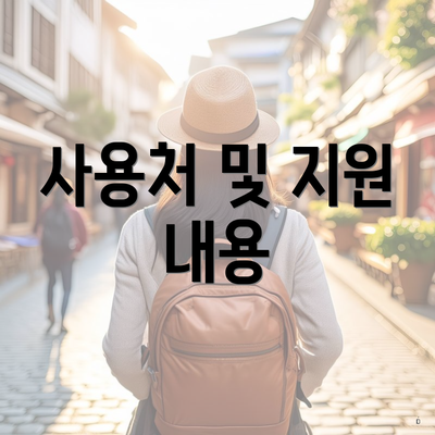 사용처 및 지원 내용