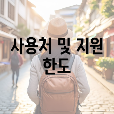 사용처 및 지원 한도