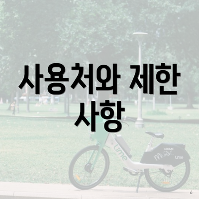 사용처와 제한 사항