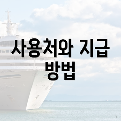 사용처와 지급 방법