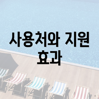 사용처와 지원 효과