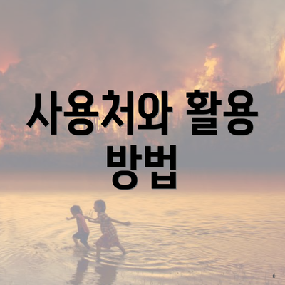 사용처와 활용 방법
