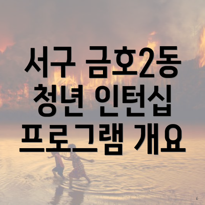 서구 금호2동 청년 인턴십 프로그램 개요