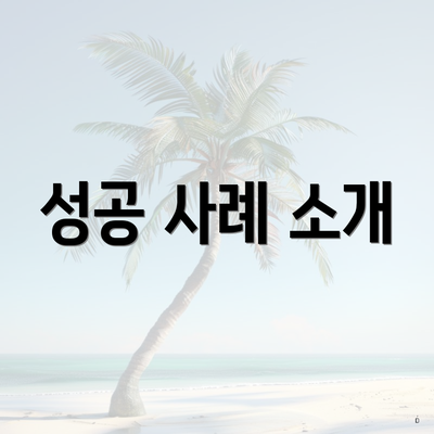 성공 사례 소개