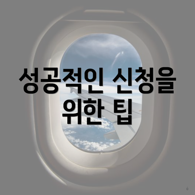 성공적인 신청을 위한 팁
