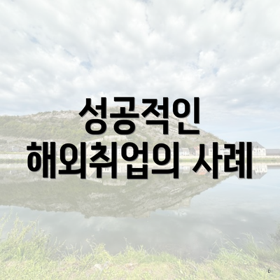 성공적인 해외취업의 사례