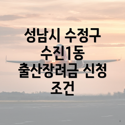 성남시 수정구 수진1동 출산장려금 신청 조건