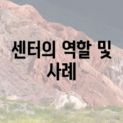 센터의 역할 및 사례