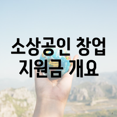 소상공인 창업 지원금 개요