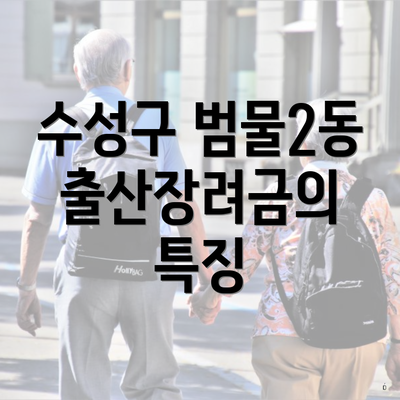 수성구 범물2동 출산장려금의 특징