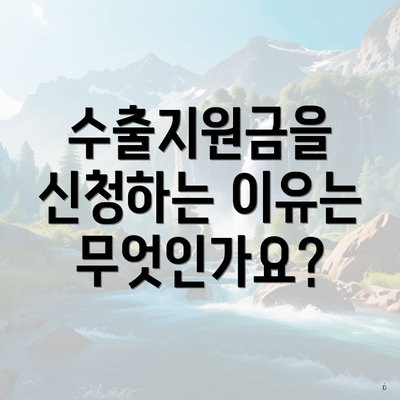 수출지원금을 신청하는 이유는 무엇인가요?