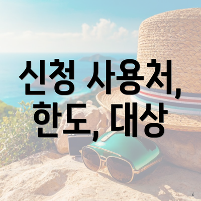 신청 사용처, 한도, 대상
