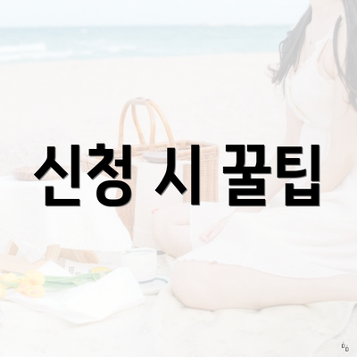 신청 시 꿀팁