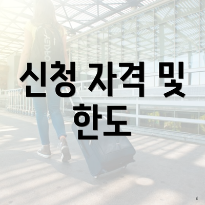 신청 자격 및 한도