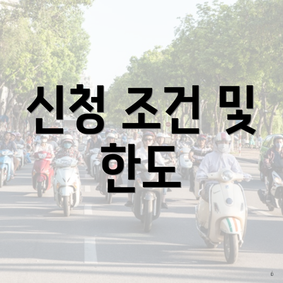 신청 조건 및 한도