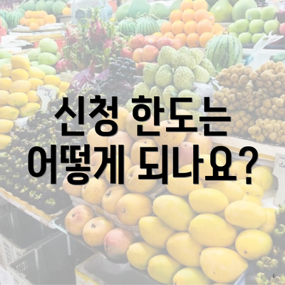 신청 한도는 어떻게 되나요?