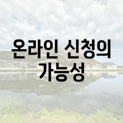 온라인 신청의 가능성