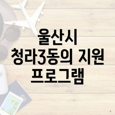 울산시 청라3동의 지원 프로그램