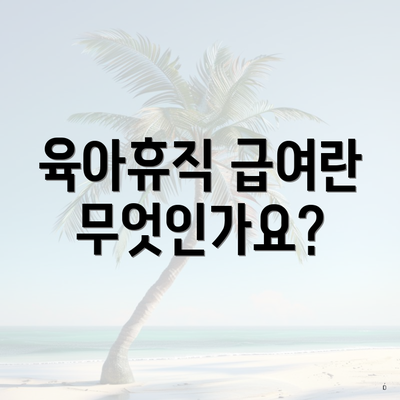 육아휴직 급여란 무엇인가요?