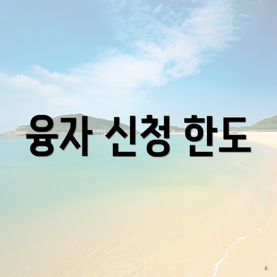 융자 신청 한도