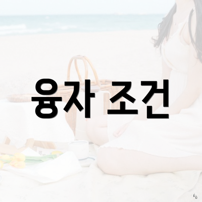 융자 조건