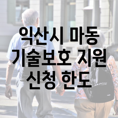 익산시 마동 기술보호 지원 신청 한도