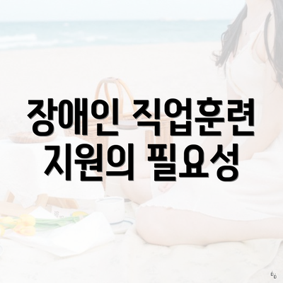 장애인 직업훈련 지원의 필요성