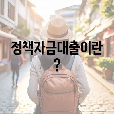 정책자금대출이란?