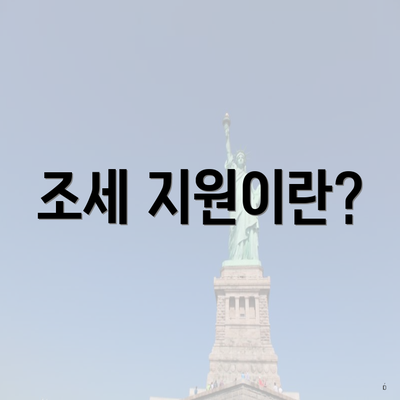 조세 지원이란?