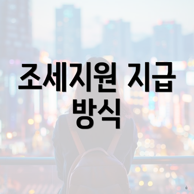 조세지원 지급 방식