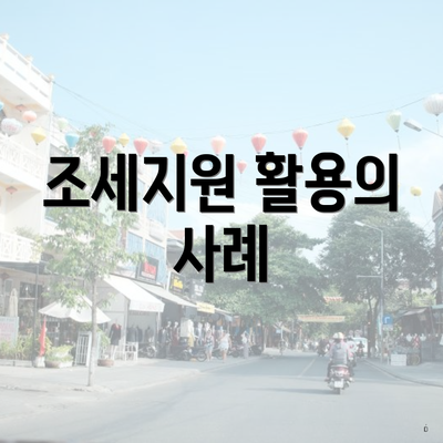 조세지원 활용의 사례