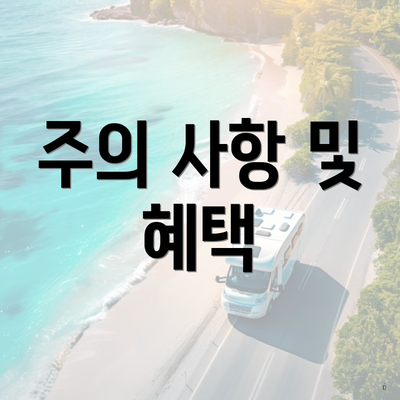 주의 사항 및 혜택