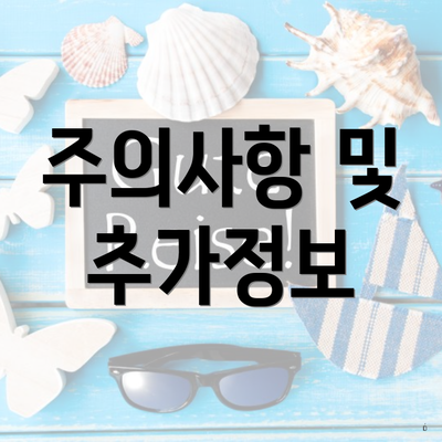 주의사항 및 추가정보