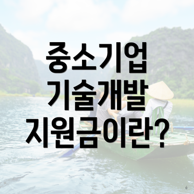 중소기업 기술개발 지원금이란?
