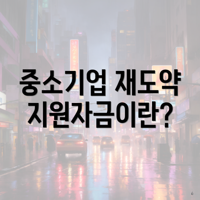 중소기업 재도약지원자금이란?
